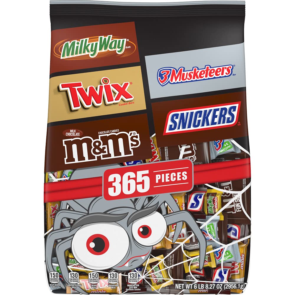 Mars Mixed M&M's & More Assorted Chocolate Bulk Halloween Candy Variety Pack - 104.27oz/365Ct