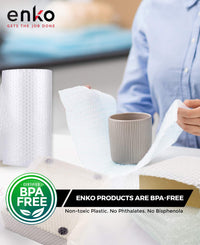 enKo (2 Pack) 12 inch x 72 feet Bubble Cushioning Wrap Roll Perforated 20 Fragile Sticker Labels for Moving Shipping Packing Boxes Supplies