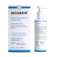 NOURRIR Hyper Moisturizing Shower & Bath Oil, All Skin Types| Dunaliella Salina & Vitamin E. (100 ML)