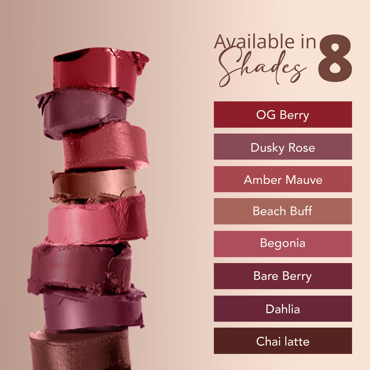 Carlton London Creamy Matte Stick Lipsticks Smudge-Proof Gift Set | Enriched with Vitamin E, Castor oil | Long Lasting | Highly Pigmented, Gifts for woman & girl | Upto 8Hrs - 8X1.7g