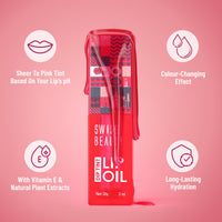 Swiss Beauty Dip Tint Colour Changing PH Lip Oil | With Vitamin E for Long-Lasting Nourishment and Hydration| Soft and Natural Pink Lips | Shade- Strawberry, 3ml