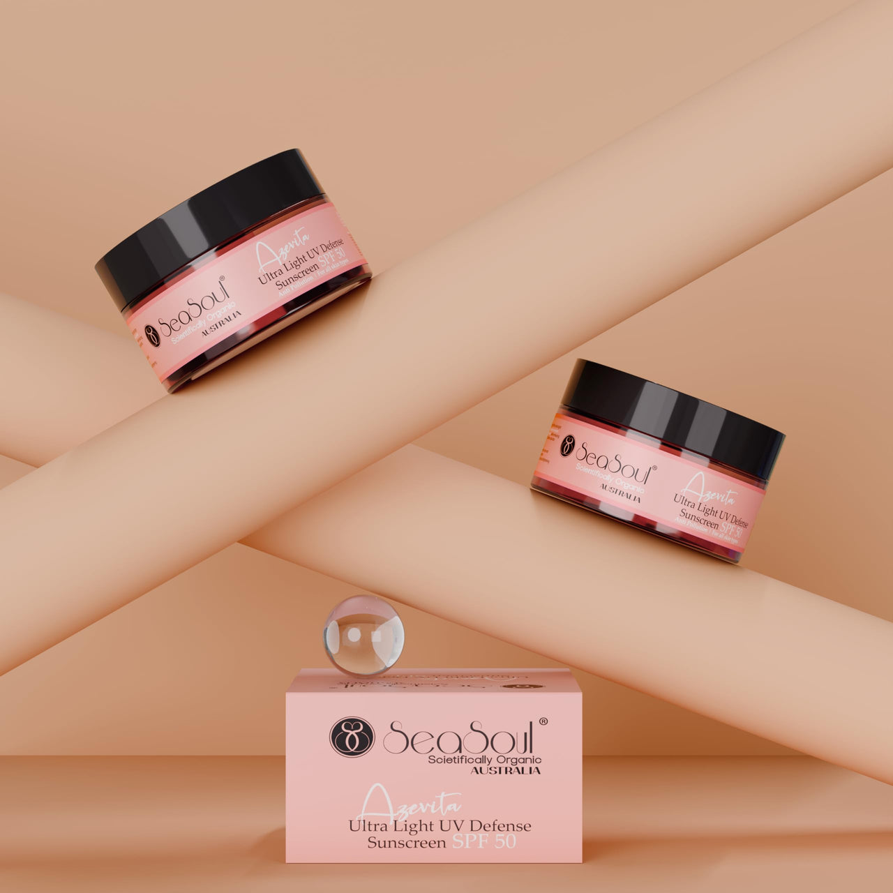 SEASOUL Spf 50 Sunscreen Ultra Light Uv Defense Cream For Broad Spectrum Uva & Uvb Protection, Skin Brightening With Hyaluronic Acid, Glutathione & Vitamin C (100 G)|For Combination Skin Types