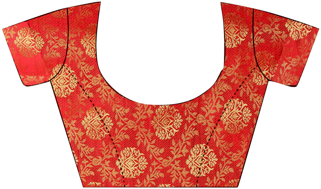iZibra Women's  Pure Kanjivaram Silk Sraee Kanchipuram Pattu Sarees With Blouse Piece (kismat-2 paithani)