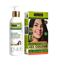 INDUS VALLEY Hair Color Trial Pack | Dark Brown With Colour Protection Shampoo (200 ml)