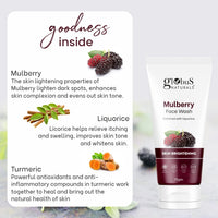 Globus Naturals Mulberry Fairness Face Wash For Even Skin Tone, Deep Cleansing Moisturizing 75 gm (Pack of 3)