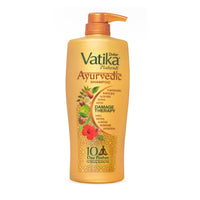 Dabur Vatika Ayurvedic Shampoo - 640ml | Damage Therapy | With Power of 10 ingredients for solving 10 hair problems| No Parabens | For all hair types