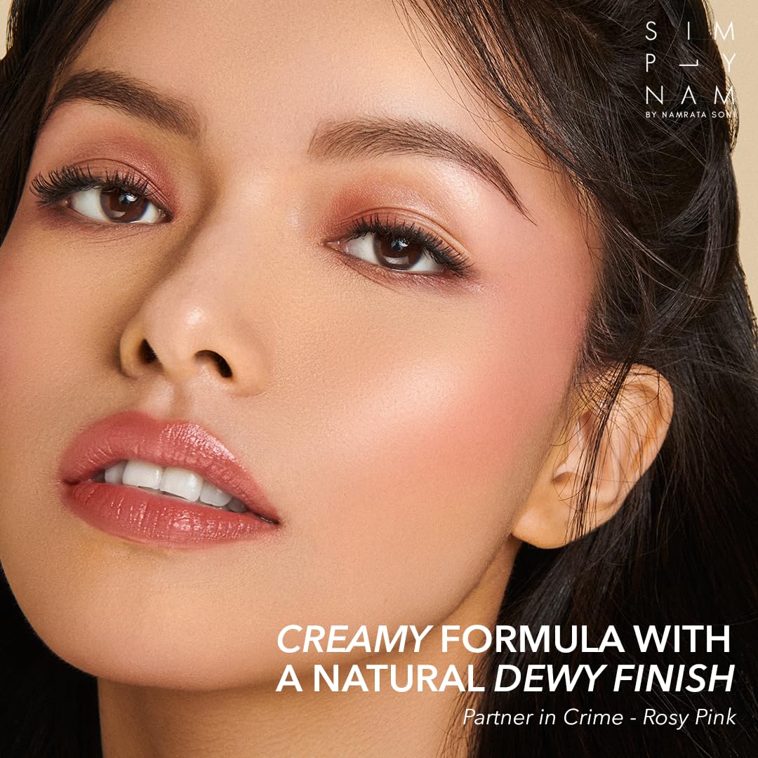 SIMPLYNAM Velvet Cream Magic Rosy Pink Blush | 4.5g | Multi-Purpose | Lightweight & Creamy | Highly Pigmented & Buildable | Sweat & Water-Resistant | Hydrating with Rosehip & Vanilla Fruit Oil