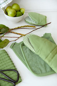 Ritz Terry Pocket Mitt & Hot Pad: Unparalleled Heat Resistant, Durable 100% Cotton – Ergonomically Designed for Optimal Grip – Easy-Care Machine Washable, Perfect for Your Kitchen – Cactus Green, 2-Pk Pocket Mitt -- 2 pk