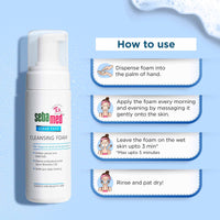 Sebamed Clear Face Cleansing Foam| pH 5.5 | Combats pimples with Montaline C40 | Deep pore cleansing | Dermatologically & clinically tested | 50ml