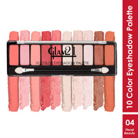 Glam21 Floral beauty 10 Color Eyeshadow Palette |Long-Lasting | Smudge Free | Long Wearing And Easily Blendable Eye Makeup Palette Matte, Shimmery And Metallic Finish Floral beauty