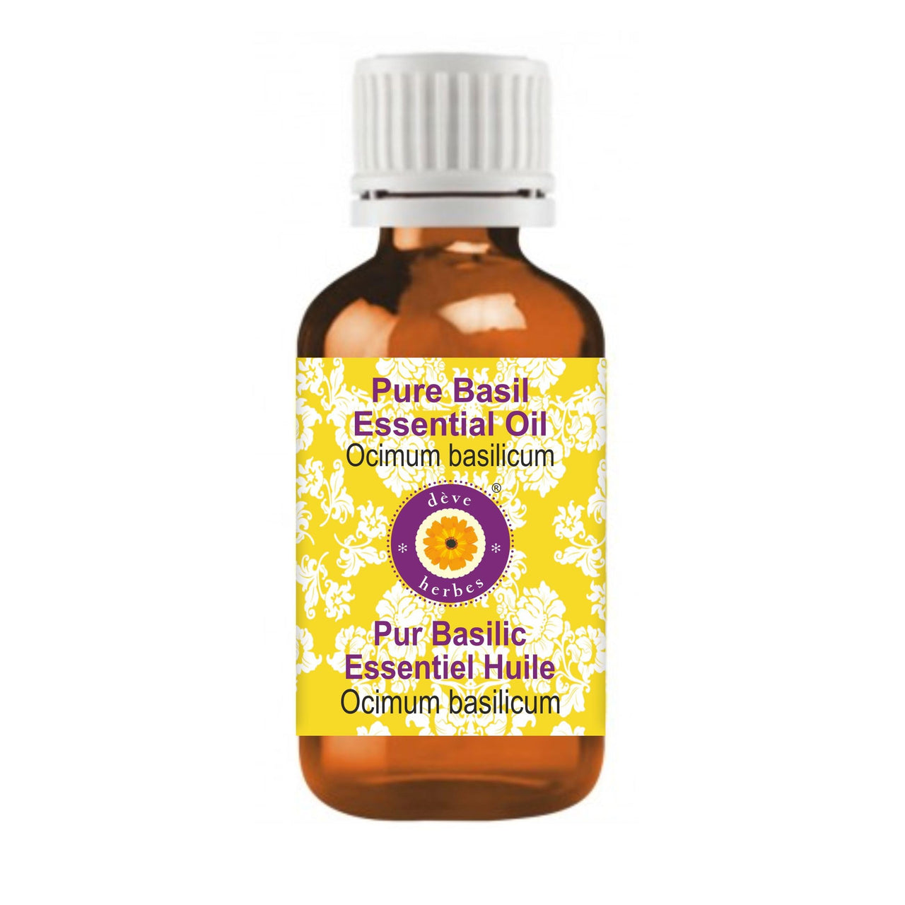 Deve Herbes Pure Basil Essential Oil (Ocimum basilicum) Steam Distilled 15ml