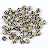 Bymitel 140Pcs Natural Crystal Beads Stone Gemstone Round Energy Healing Loose Beads with Stretch Cord for Jewelry Making Bracelets Anklets (Dalmation Jasper, 8mm 140pcs) Dalmation Jasper