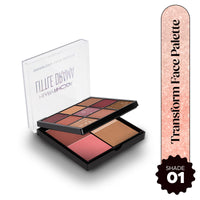 Hilary Rhoda Transform Face Palette|9 Eyeshadows|2 Blushes|Highlighter & Contour|Highly Pigmented|Available In 2 Variants|Matte & Shimmer Finish|All-In-One Kit|18G (Soft Glam - Shade 01)