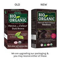 INDUS VALLEY 100% Organic Henna Hair Color Dark Brown Nourishes and Moisturizes Hairs Triple Sifted Microfine Powder (100g)