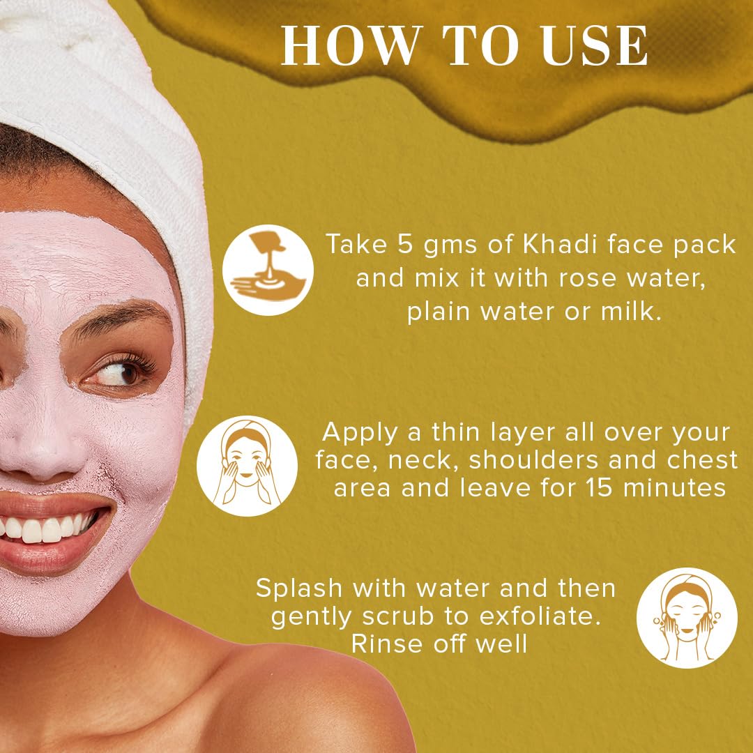 Khadi Natural Sandalwood Herbal Face Pack | Face Pack for Controlling Oil | Natural Face Pack for Acne | Herbal Face Pack for Glowing Skin | Suitable for All Skin Types | |Pack of 2 | (50*2) (100 gm)