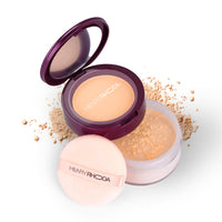 Hilary Rhoda The Setting Duo Compact & Loose Powder | 2-in-1 | Matte Finish | Blends Effortlessly | Oil Control | 32g (Beige | Shade 03)