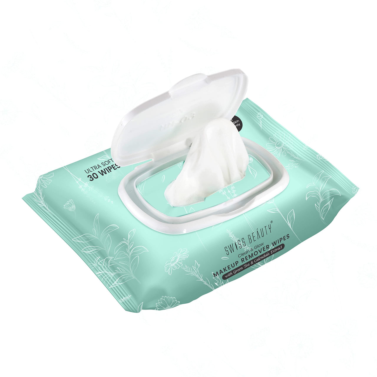 Swiss Beauty Clean & Glow Makeup Remover Wipes | With Green Tea And Calendula Extracts| Cleansing And Hydrating Facial Wipes| 30 Wipes