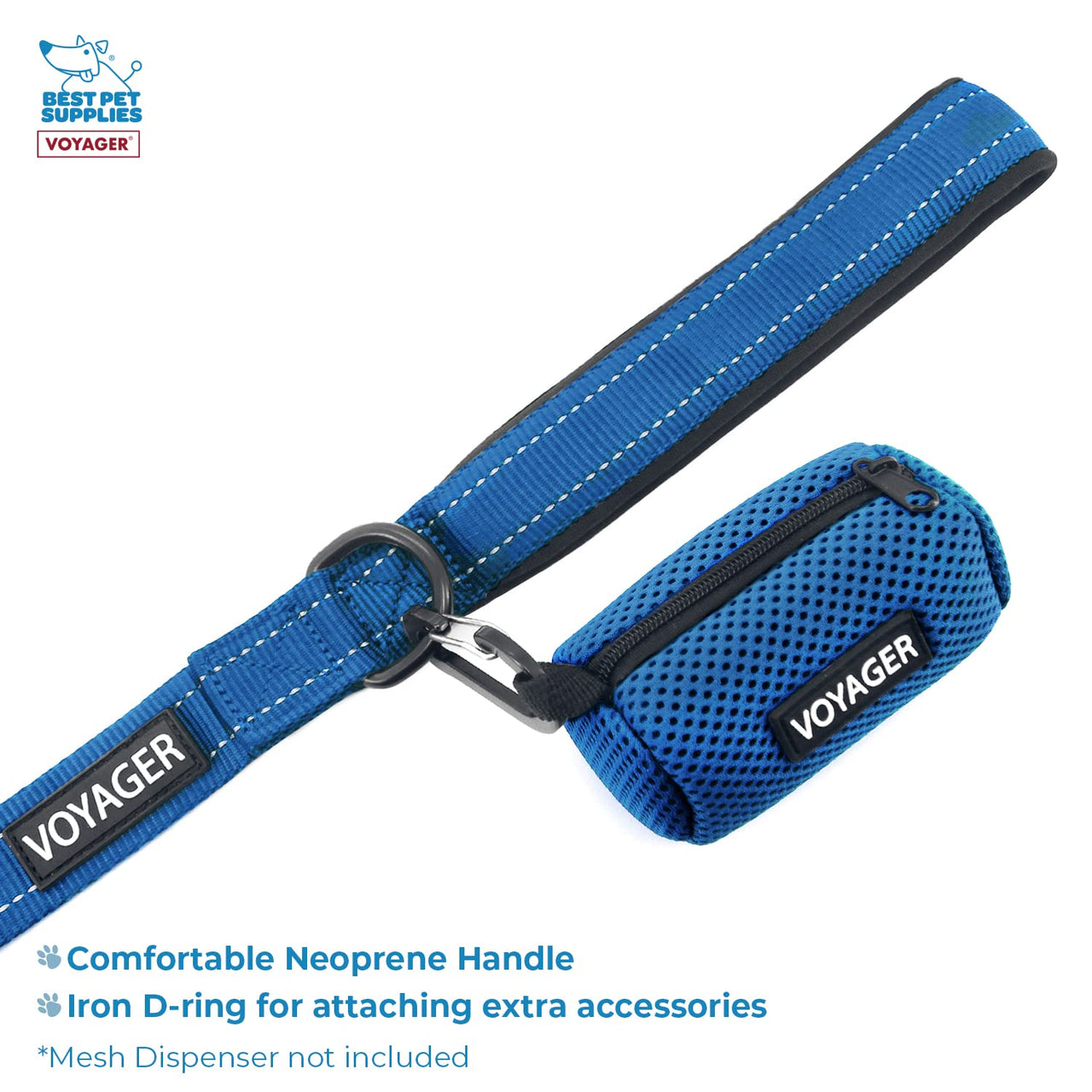 Voyager Step-in Lock Dog Harness w Reflective Dog Leash Combo Set with Neoprene Handle 5ft - Supports Small, Medium and Large Breed Puppies/Cats by Best Pet Supplies - Royal Blue, XL Harness Leash Set (Royal Blue) XL (Chest: 23 - 28")