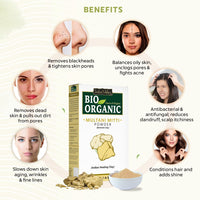 INDUS VALLEY Fresh Rose Water with Sandalwood Face Pack and Multani Mitti Powder | Healing Clay | Bentonite clay - For Face and Skin Care (250ml,200g + 200g=400g)