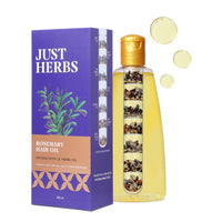 Just Herbs Rosemary Hair Oil | For Hair Growth | Hair Fall Control | Scalp Health | Hair Follicles Ideal for Regular Use and Suitable for All Hair Types | Men & Women 180ml