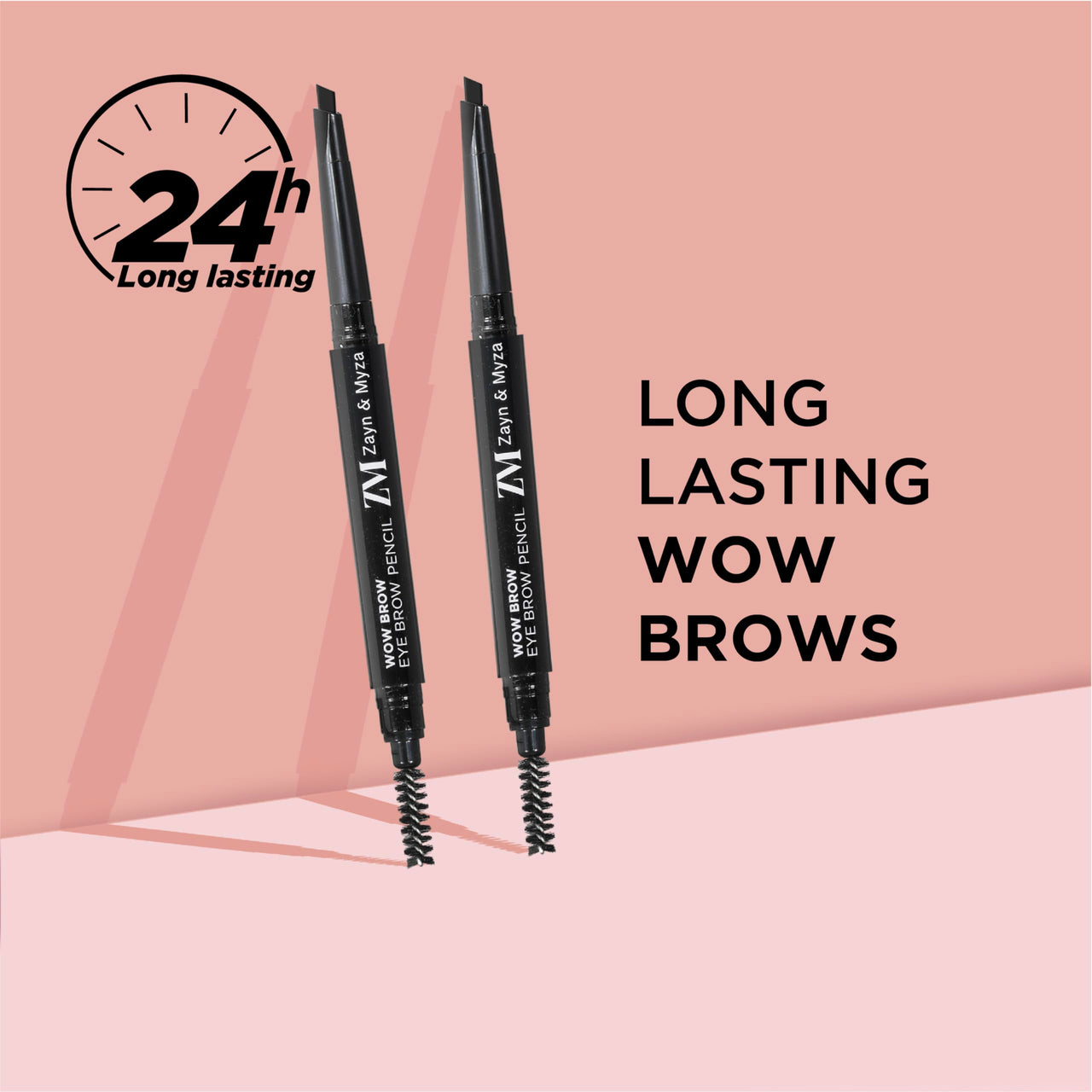 ZM Zayn & Myza Eye Makeup Combo | Wow Brow Eyebrow Pencil (Grey Brown), Blink It Mascara & Gel Kajal (Black) | Waterproof and Smudge proof (3 Items in the set)