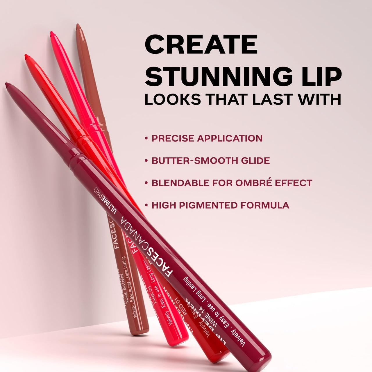 FACES CANADA Ultime Pro Lip Definer - Nude Brown, 0.35g | Rich & Creamy Texture | Matte Finish | Fuller & Brighter Lips | Easily Blendable | Highly Pigmented | Waterproof & Smudgeproof