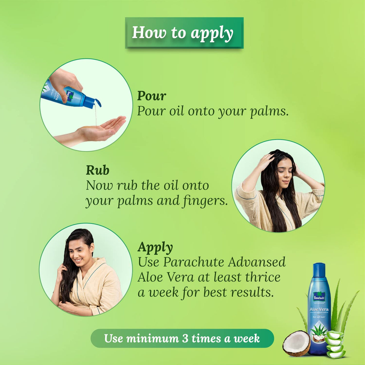 Parachute Advansed Aloe Vera Enriched Coconut Hair Oil, 250ml (Free 75ml) & For Soft & Strong Hair, 400 ml