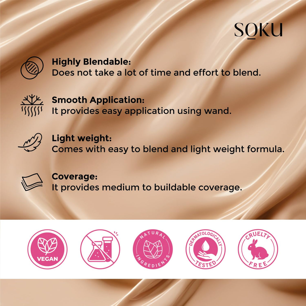 Soku All-Day Flawless Liquid Concealer for Women | Dark Spot Corrector | Concealer for Dark Circles | HD Finish | Long-Lasting | Suitable for All Skin Types & Tones | Shade - Mocha Mist - 3.5ml