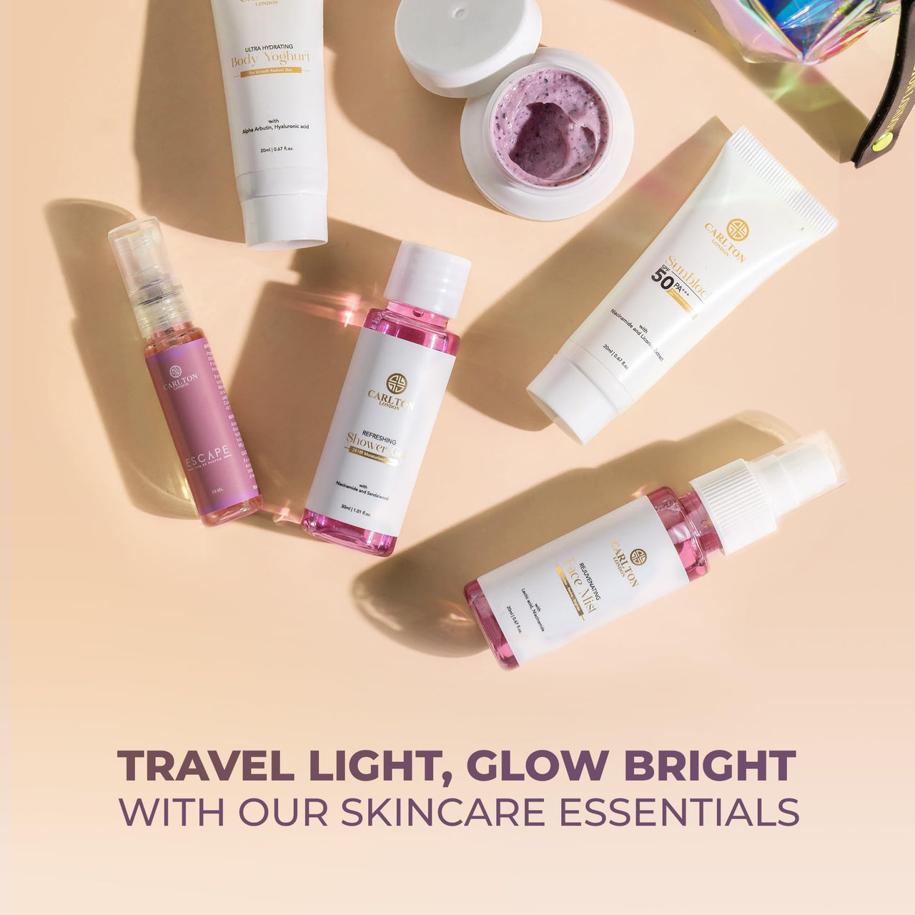 Carlton London 6 Premium Gift Set for Women, 1 Face mist + 1 Body lotion + 1 Shower gel+ 1 Body Yoghurt Cream + 1 Body Scrub + 1 EDP Perfume I Travel Pouch, Best gift Set for all occasions I 1x130ml