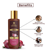 Khadi Organique Red Onion Hair Oil For Hair Growth & Hair Fall Control (SLS & PARABEN FREE) - 100 ML