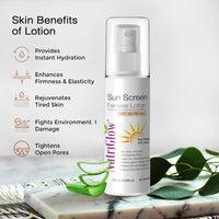 NutriGlow Sunscreen Body Lotion SPF 40 & PA+++, Sunscreen for combination skin, Non Greasy with Broad Spectrum, UVA & UVB Rays Protection, All Skin Types, (120ml)