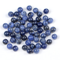 Bymitel 140Pcs Natural Crystal Beads Stone Gemstone Round Energy Healing Loose Beads with Stretch Cord for Jewelry Making Bracelets Anklets (Blue Sodalite, 8mm 140pcs) Blue Sodalite