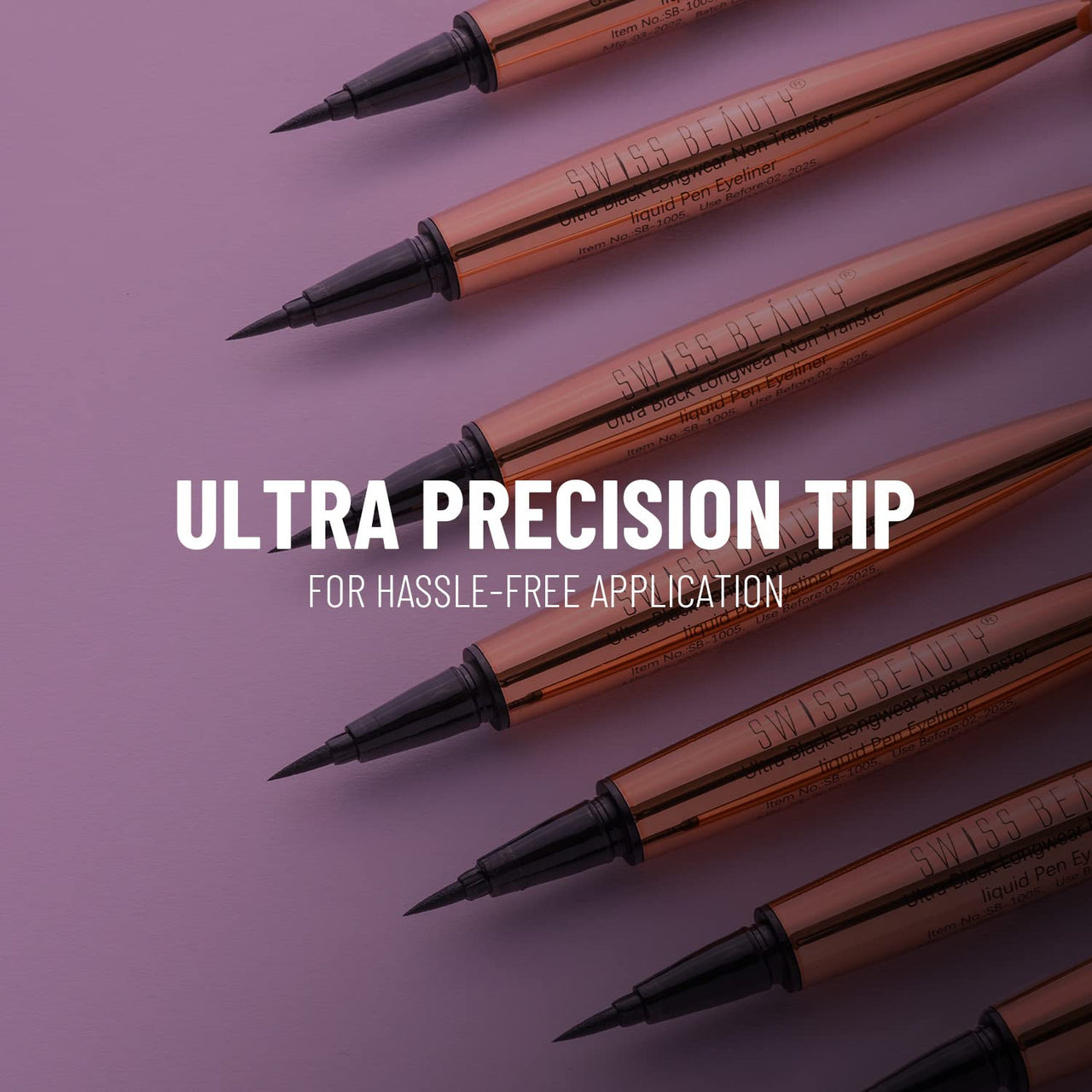 Swiss Beauty Ultra Black Liquid Pen Eyeliner Shimmery Finish Waterproof And Smudge Proof Eye Makeup, 0.8Ml