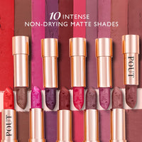 MyGlamm POUT by Karan Johar Intense Matte Plumping Lipstick - Dramatic Pout (Deep Pink Shade) | Highly Pigmented, Long Lasting, Lightweight, Creamy Matte Lipstick For Lip Makeup (4g)