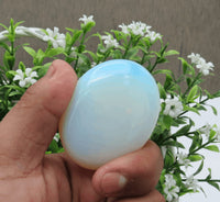 Opalite Palm Stone - Hot Massage Worry Stone for Natural Body Chakra Balancing, Reiki Healing and Crystal Grid Opalite
