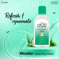 Lacto Calamine Micellar Water Make Up Remover Liquid | 100ml each - Pack of 3 | Aloe Vera, Green Tea & Niacinamide |Cleansing Water For Face That Removes Make-Up, Excess Oil & Impurities |Alcohol Free