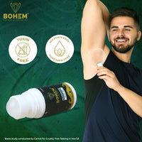 BOHEM Deodorant Underarm Roll-On with AHA & BHA-50ml each - Pack of 2 | Anti perspirant Roll On With Lactic Acid & Salicylic Acid | Long lasting freshness, exfoliate & brightens underarm | Dermatologically tested | No SLS