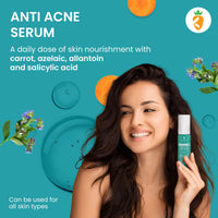 Karrot Natural Skincare Salicylic Acid Face Serum for Oily, Acne Prone Skin, 02% Concentration, Reduces Breakouts & Bumpy Texture, Has Green Tea & Neem, For Men and Women, All Skin Types, 30ml