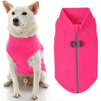 Gooby Zip Up Fleece Dog Sweater - Pink, X-Small - Warm Pullover Fleece Step-in Dog Jacket with Dual D Ring Leash - Winter Small Dog Sweater - Dog Clothes for Small Dogs Boy and Medium Dogs X-Small chest (~11