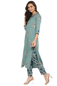 Janasya Women's  Yellow Rayon Straight Kurta with Pant