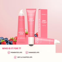 Mirabelle Korea Berry Tinted Lip Balm 10g | Subtle Tinted Korean Lip Balm for Dry & Chapped Lips | Brightens Pigmented Lips | Jojoba Oil, Cherry Extract | Men & Women