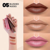MARS Matte Box Set of 3 Lipsticks for Women (3x3.2 gm) (05-Blushed & Nudes) Matte Liquid Lip Color | Long Lasting | Non-Transfer & Waterproof Lipstick for Women (4.5 ml) (05-Chocolate Delight)