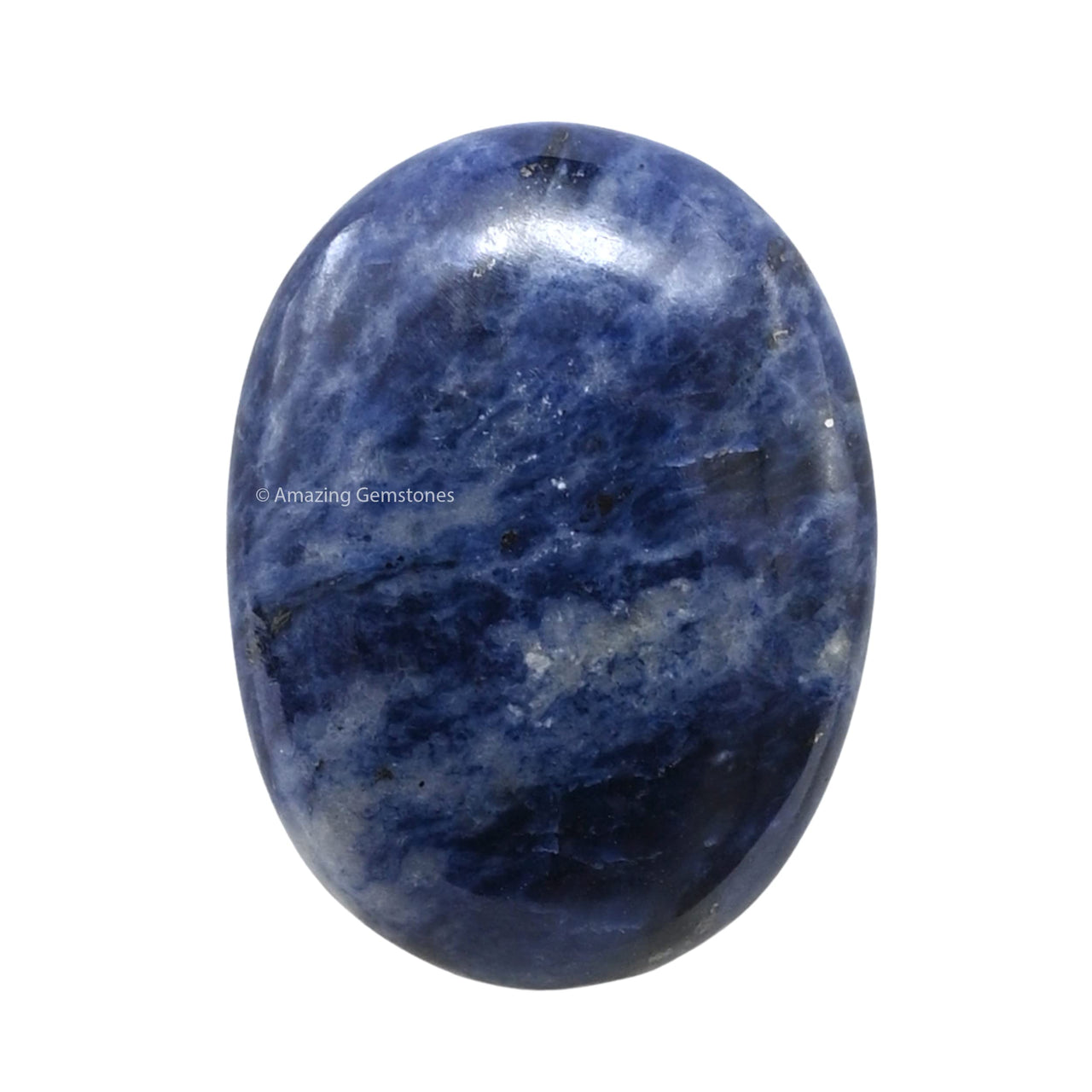 Sodalite Palm Stone - Hot Massage Worry Stone for Natural Body Chakra Balancing, Reiki Healing and Crystal Grid Sodalite