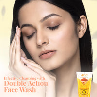 VLCC Ayurveda Natural Fairness Chandan & Kesar Face Wash - 100ml X 2 (Pack of 2) | Complexion Brightening Everyday Facewash | Saffron for Anti-Ageing Benefits | Ayurvedic Facewash for All Skin Types