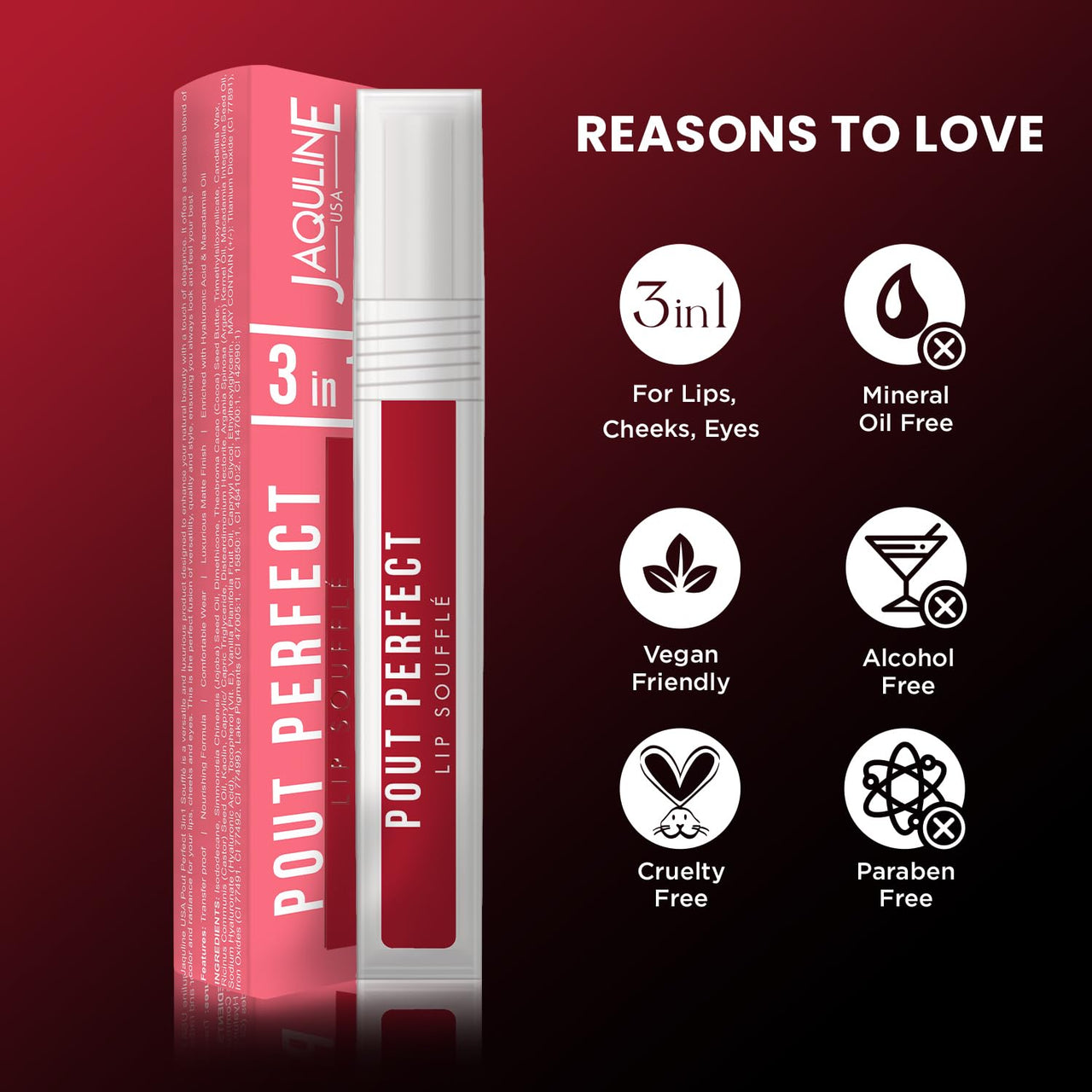 Jaquline USA Long lasting Liquid Lipstick |Mousse for Lips, Cheeks & Eyes|Matte Finish & Smooth Texture | Non-drying, Highly Blendable Formula | Transfer Proof & Enriched with Hyaluronic Acid & Macadamia Oil |Sugar Plum - 6ml