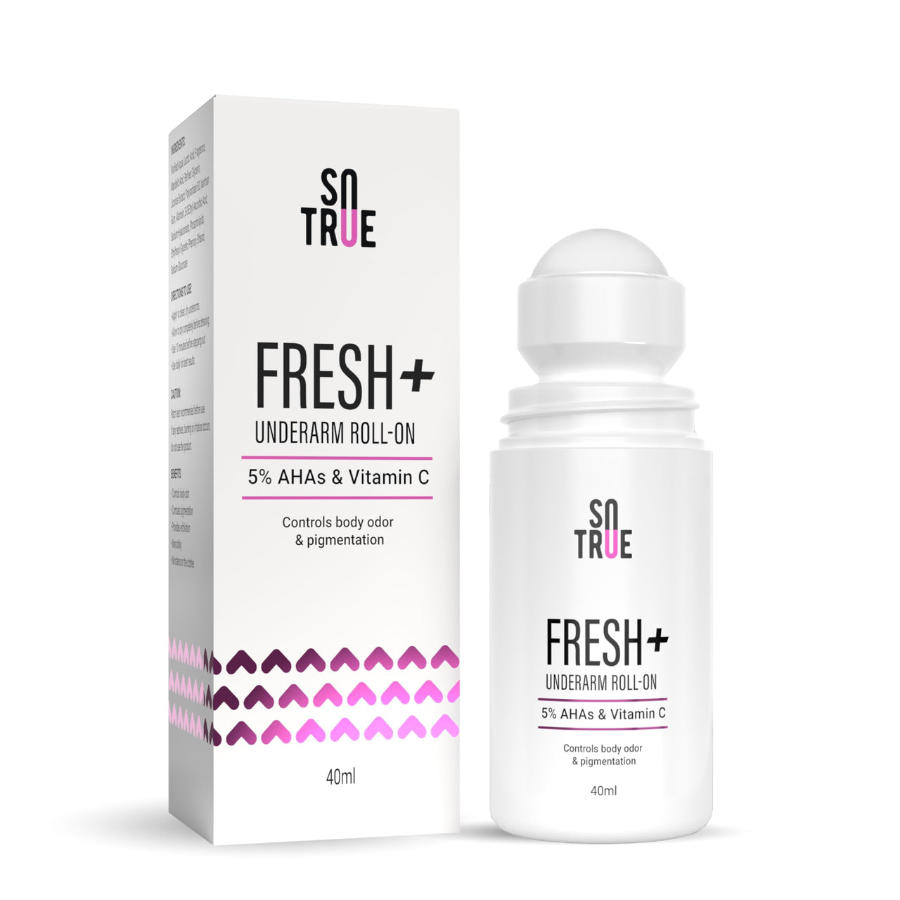 Sotrue Fresh+ Underarm Roll On Deodorant for Women, 5% AHA & Vitamin C, Controls Odour & Brightens Skin, Alcohol-Free, 40ml