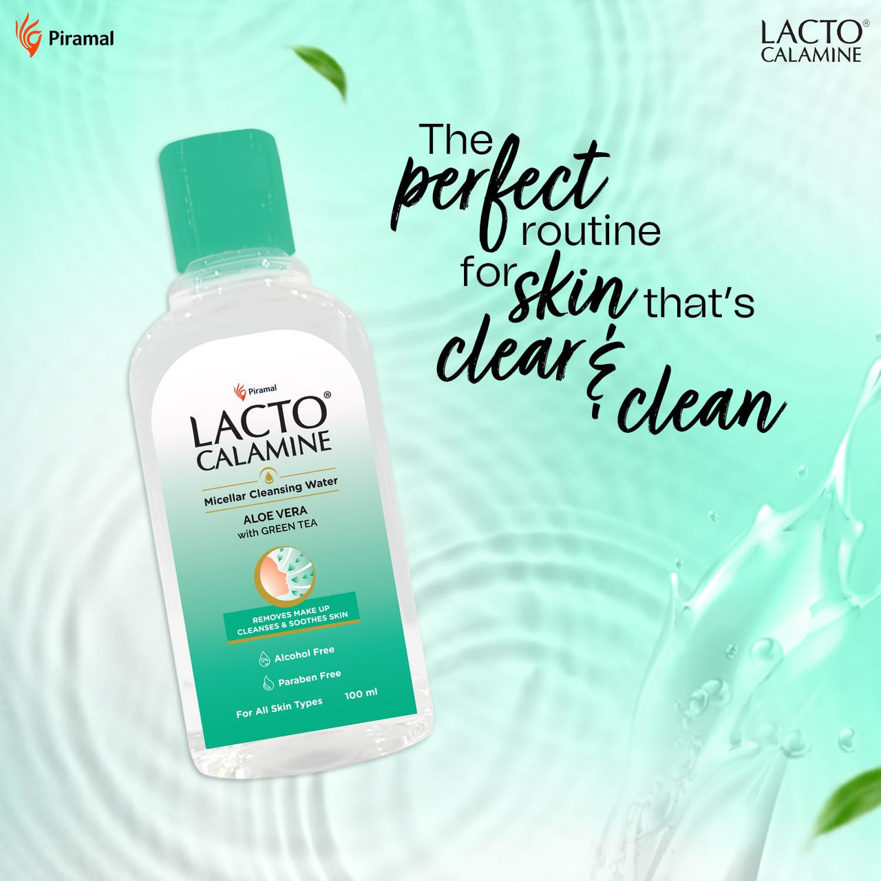 Lacto Calamine Micellar Water Make Up Remover Liquid | 100ml each - Pack of 3 | Aloe Vera, Green Tea & Niacinamide |Cleansing Water For Face That Removes Make-Up, Excess Oil & Impurities |Alcohol Free