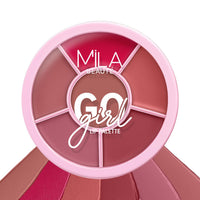 Mila Beaute Go Girl Lip Palette with 6 Pigmented Shades I Creamy Matte Finish I Hydrating Formula of Pomegranate Extract & Hyaluronic Acid I Travel Friendly Lip Palette - FOREVER PINKS & BERRIES
