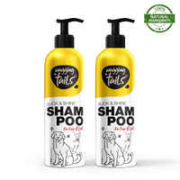 Wagging Tails Slick & Shine 5-in-1 Pet Shampoo-400ml-Pack of 2 | Deodorize & Moisturise the Skin | Remove Dirt | Help to Repair Damaged Hair | Anti-Itching & Anti-Dandruff Cleanser-All Breed Dog & Cat