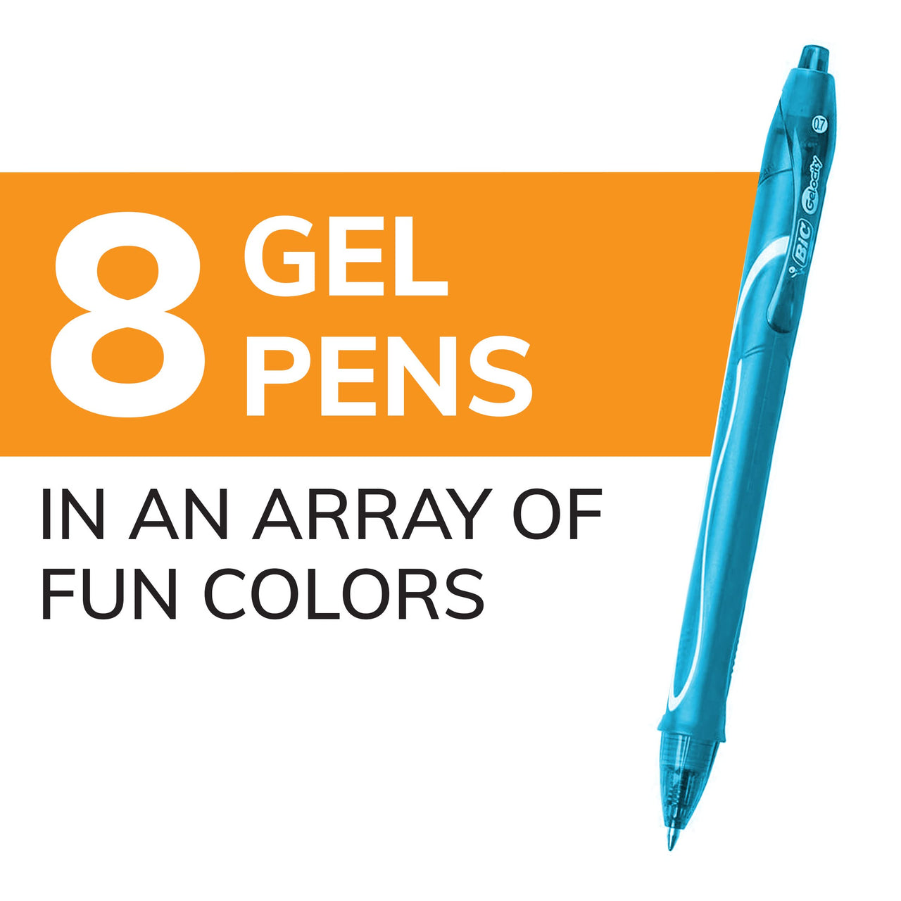 BIC Gelocity Quick Dry Ocean Themed Gel Pens, Medium Point (0.7mm), 8-Count Gel Pen Set (Assorted Colors May Vary), Colored Gel Pens for Note Taking and Journaling